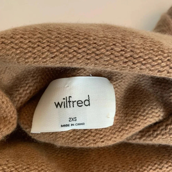 Aritzia Wilfred Luxe Cashmere Cyprie sweater Camel color size XXS - Picture 10 of 15